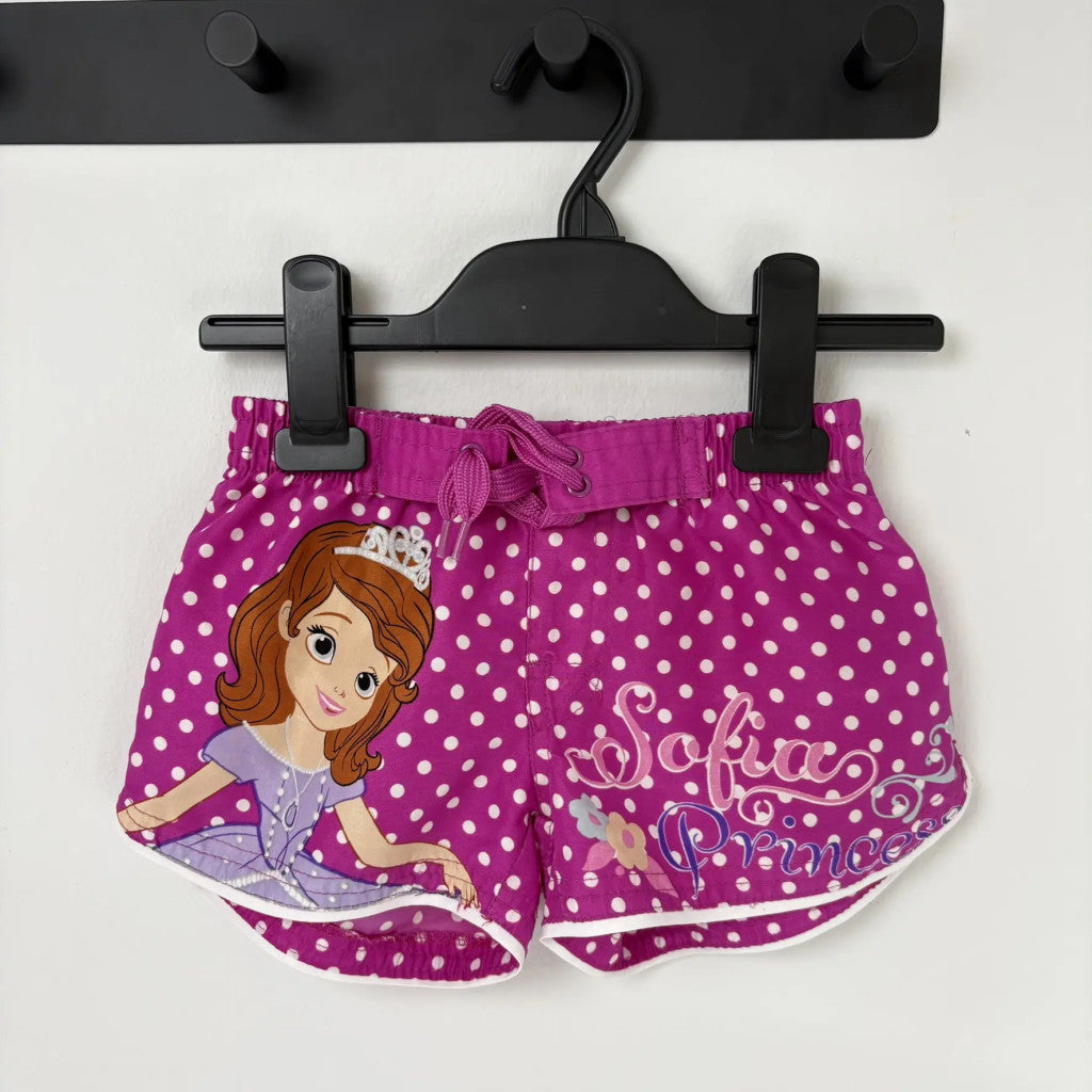Disney lila-pöttyös Sofia hercegnős rövidnadrág 104