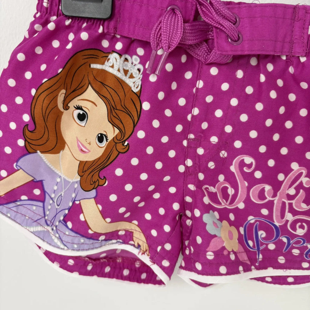 Disney lila-pöttyös Sofia hercegnős rövidnadrág 104
