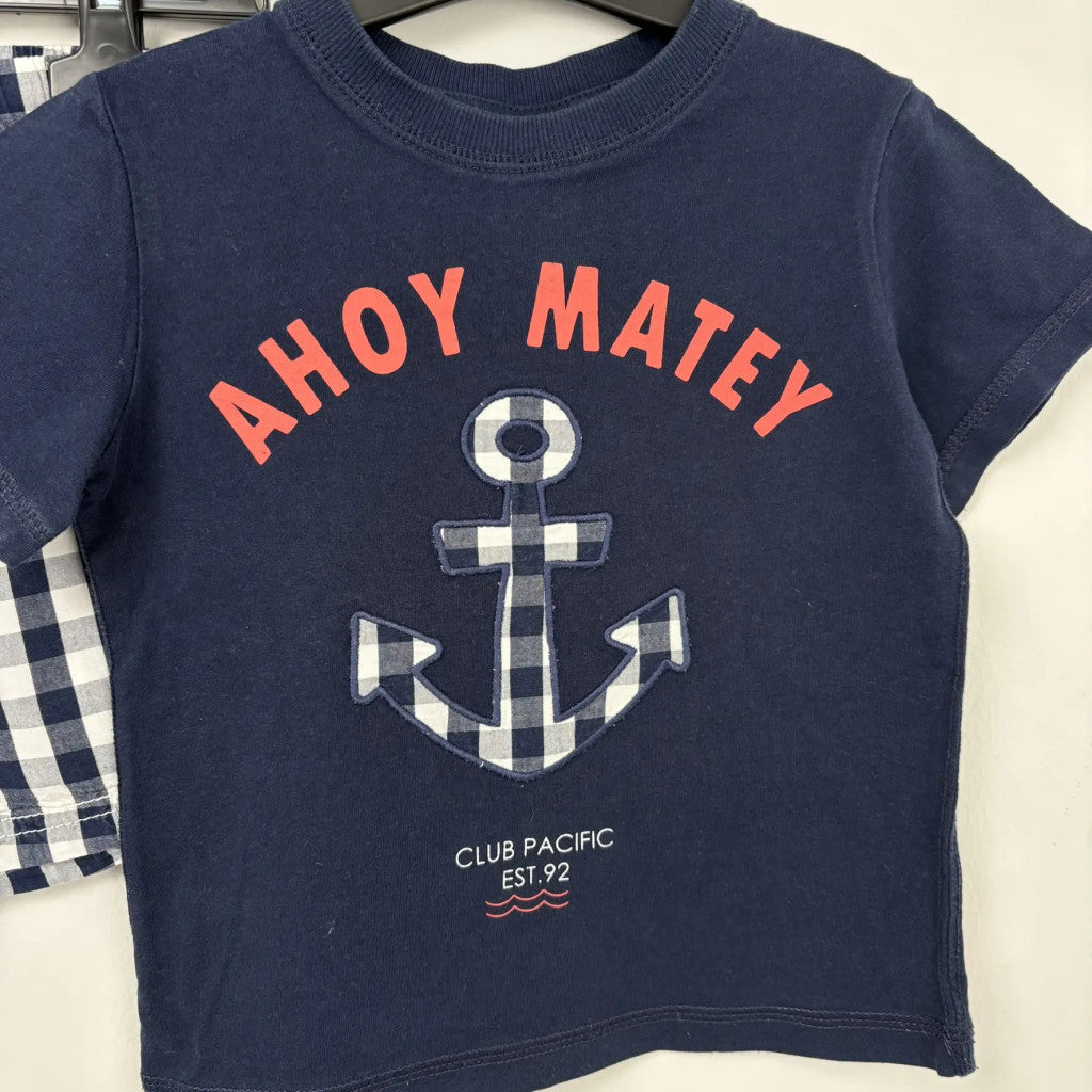 H&M Sötétkék matróz stílusú szett 98-104