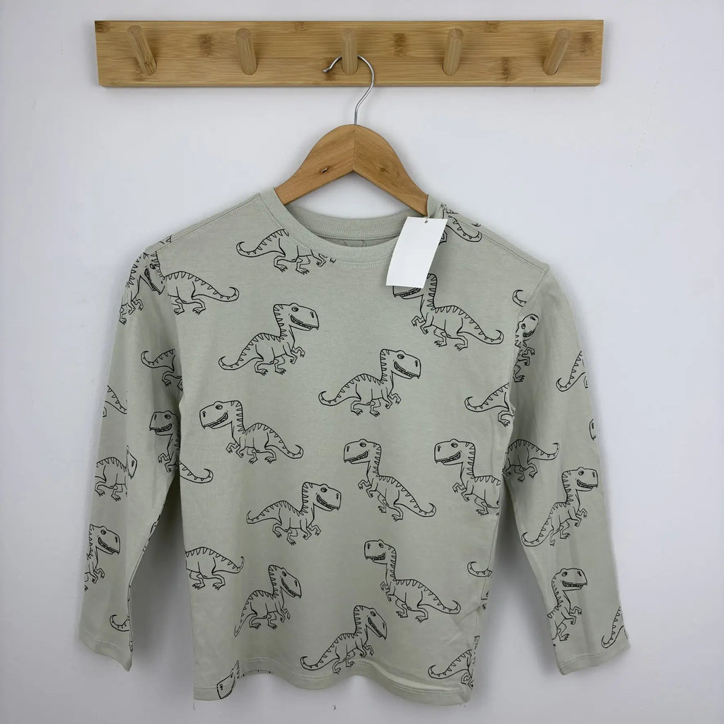 H&M dinoszauruszos hosszú ujjú 122 128 - elölnézet