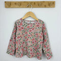 H&M virágos epres mintás hosszú ujjú póló 110 116 rózsaszín – teljes nézet