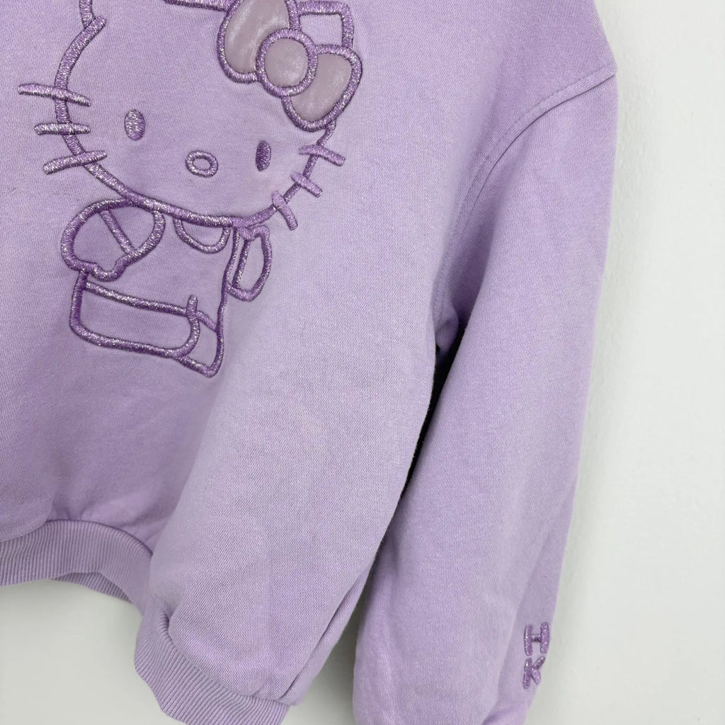 Lila H&M pulóver Hello Kitty hímzéssel, 110/116