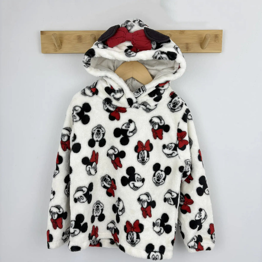 C&A fehér Minnie és Mickey mintás kapucnis pulóver