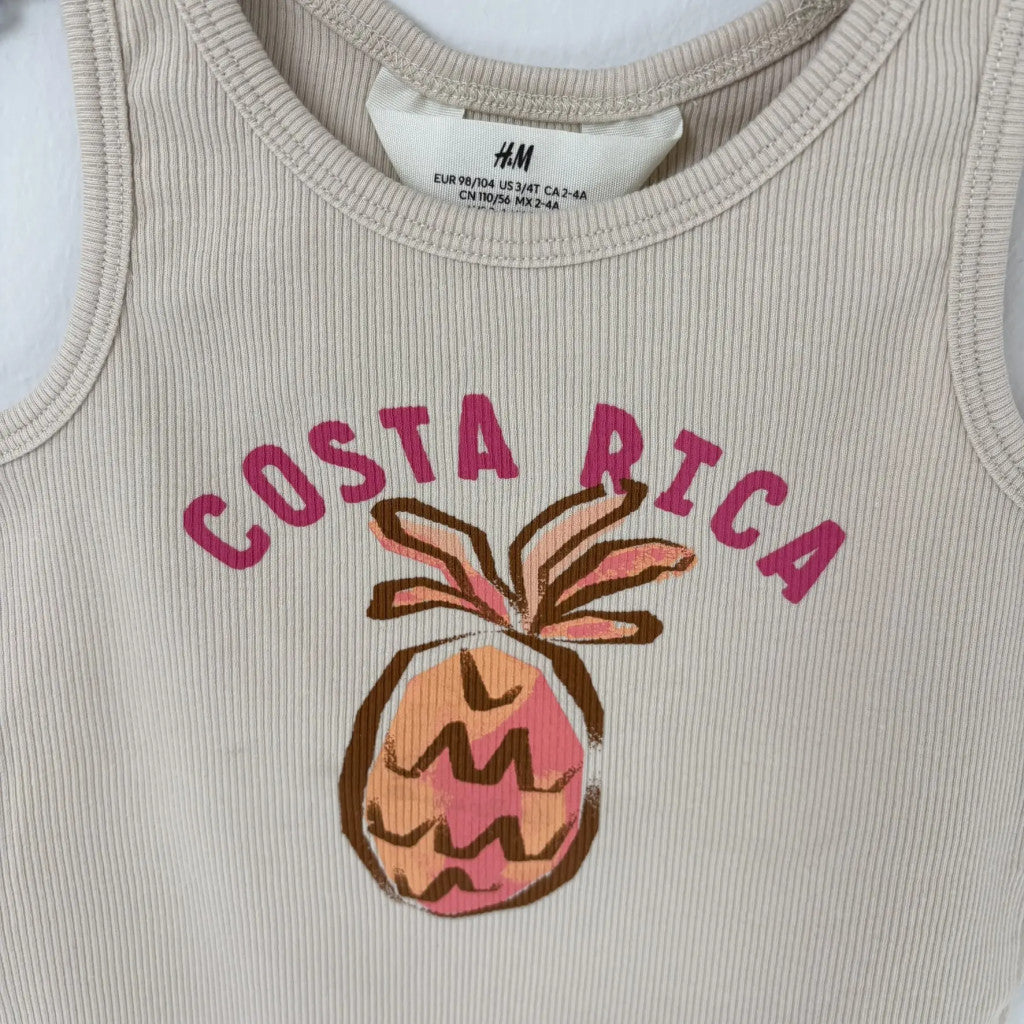 H&M bézs Costa Rica feliratos trikó 98-104