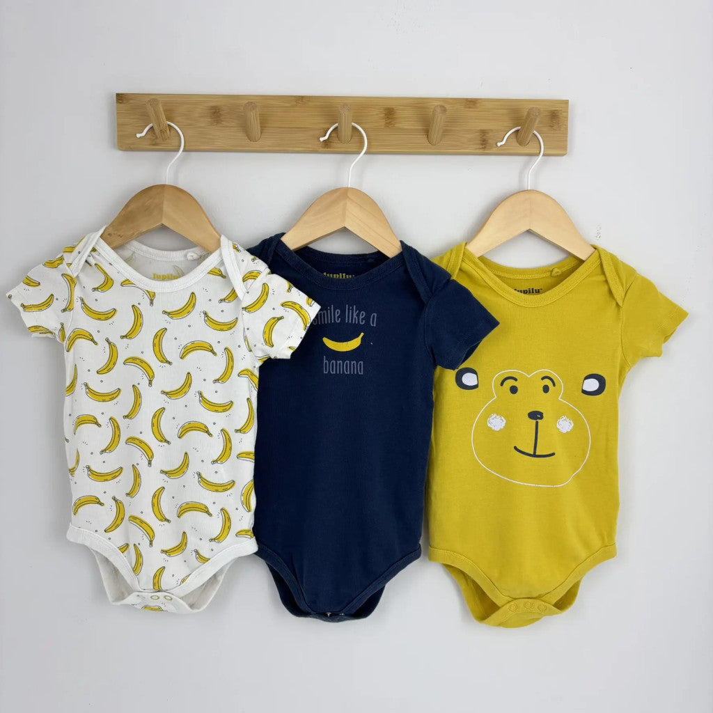 3 darab banános mintás body 86-92 - Lupilu