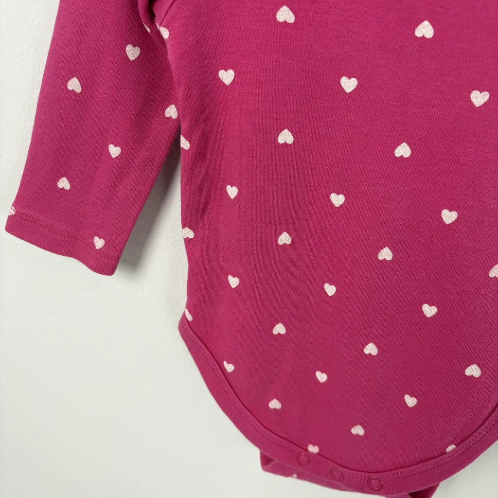 Baby Club rózsaszín szívecskés body 68