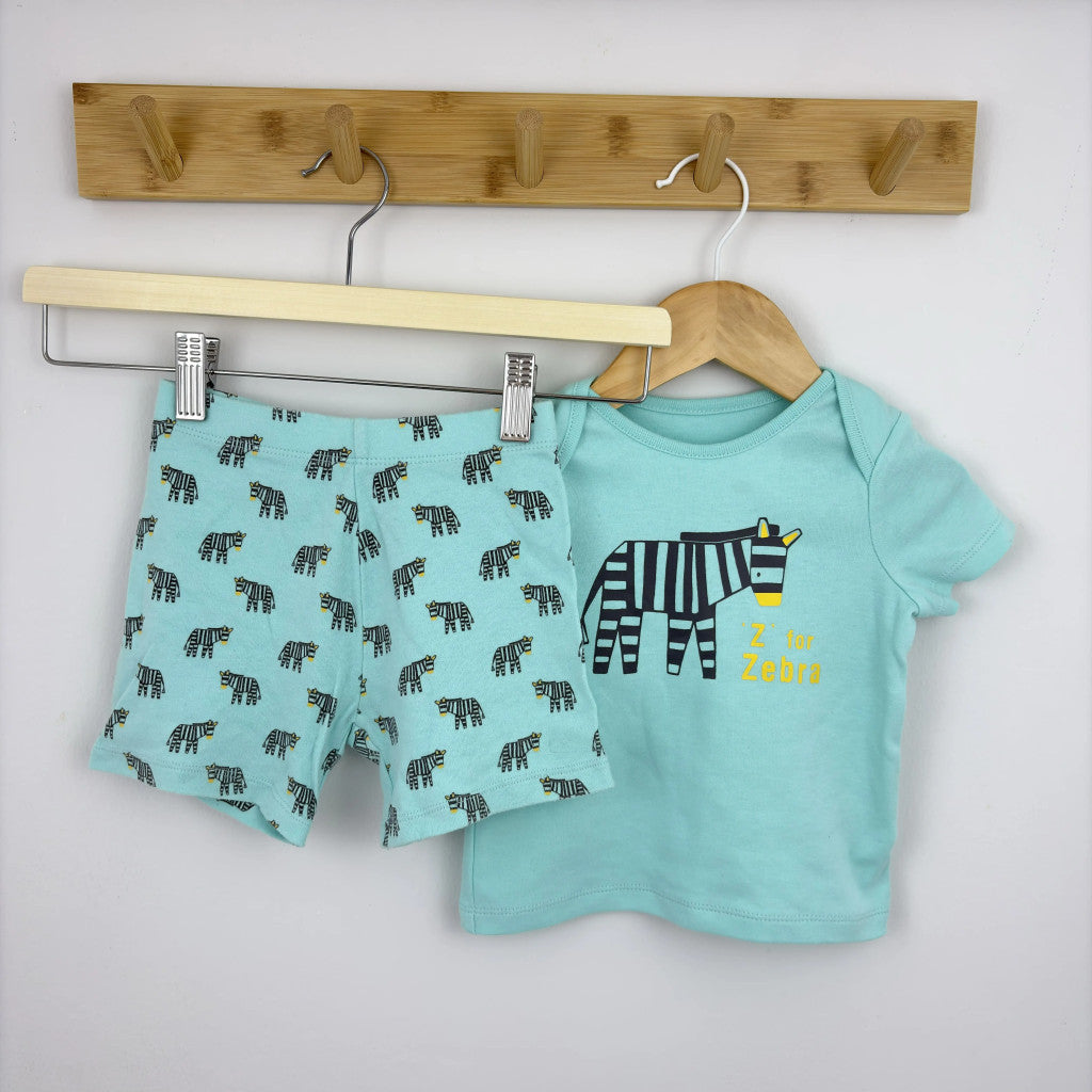 F&F türkiz zebra mintás nyári szett 80