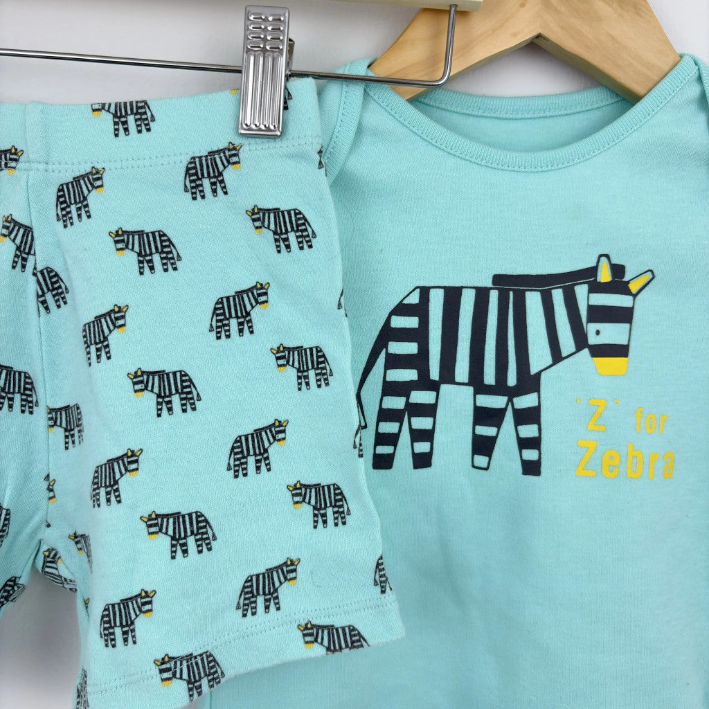 F&F türkiz zebra mintás nyári szett 80