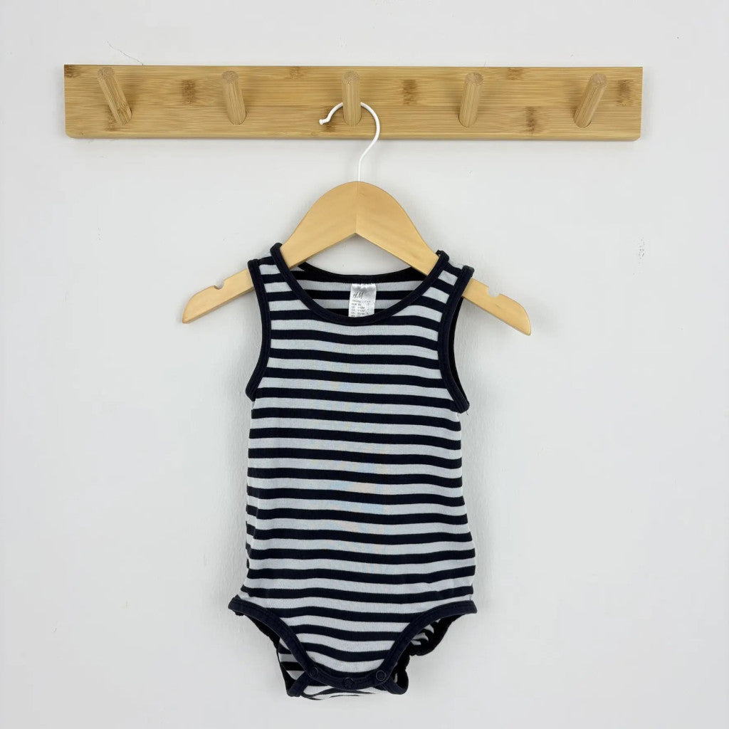 H&M csíkos ujjatlan body 80