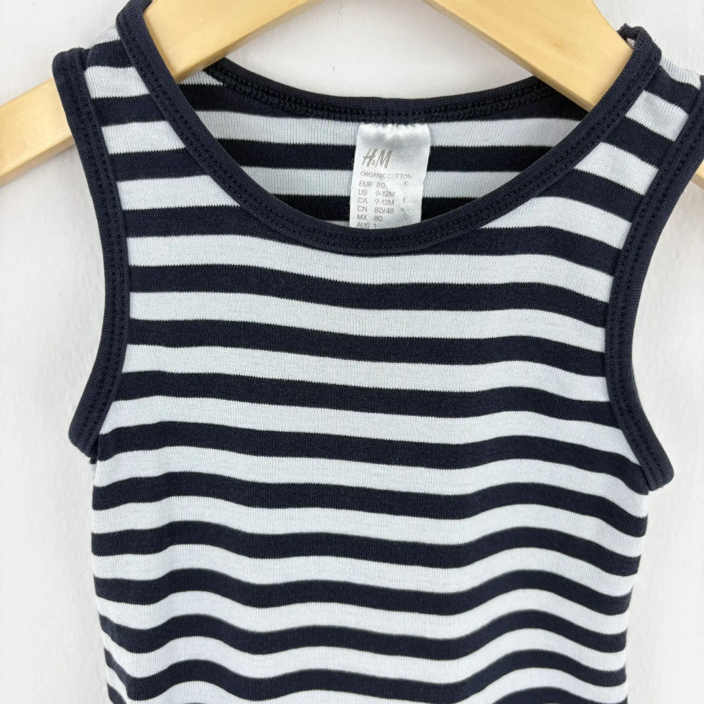 H&M csíkos ujjatlan body 80