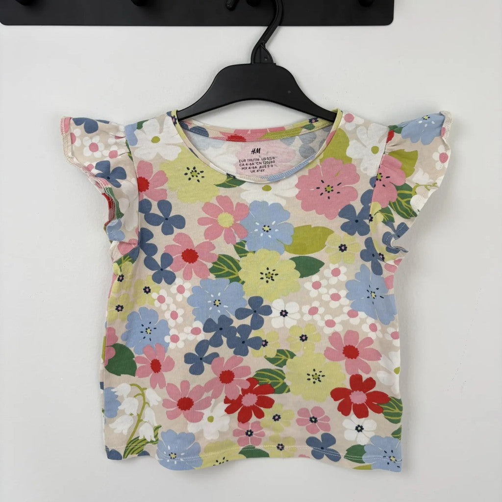 H&M színes virágos póló 110-116