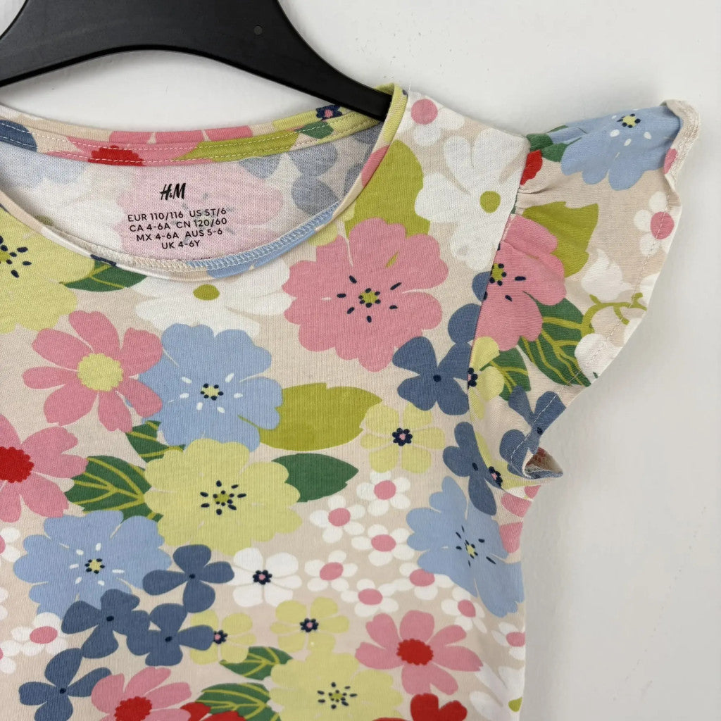 H&M színes virágos póló 110-116