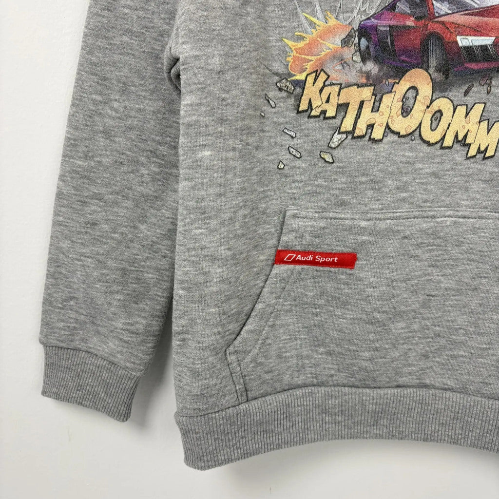 Audi Sport Szürke mintás kapucnis pulóver 110-116