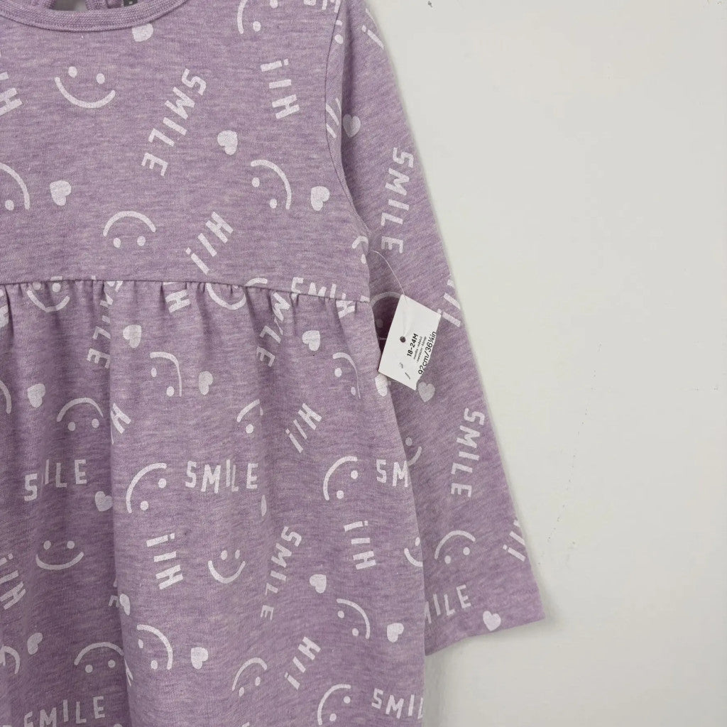 F&F Basics lila smile mintás ruha 92