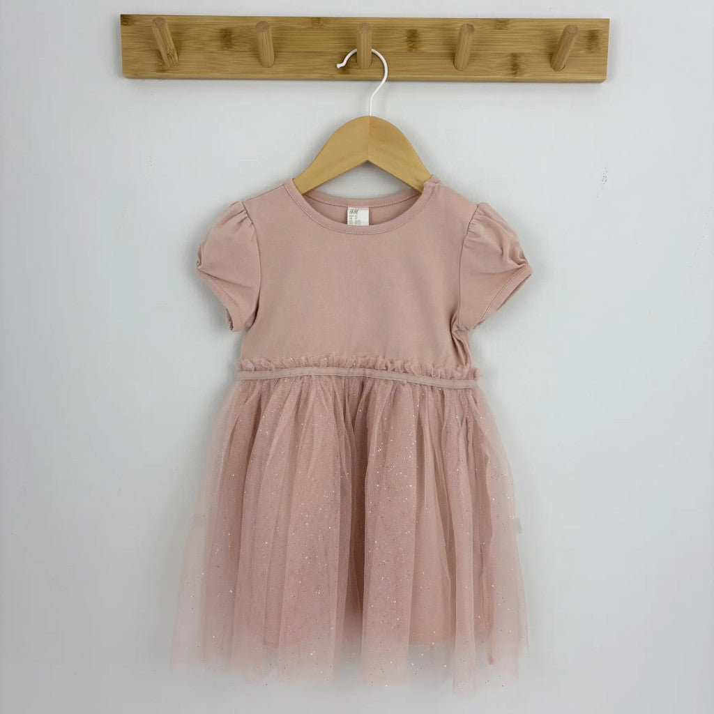 H&M rózsaszín tüllös alkalmi ruha 92