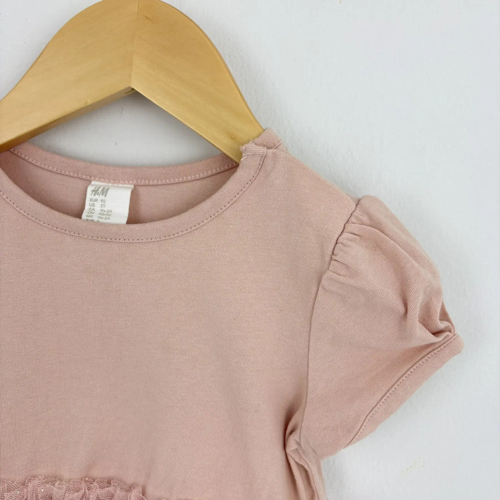 H&M rózsaszín tüllös alkalmi ruha 92