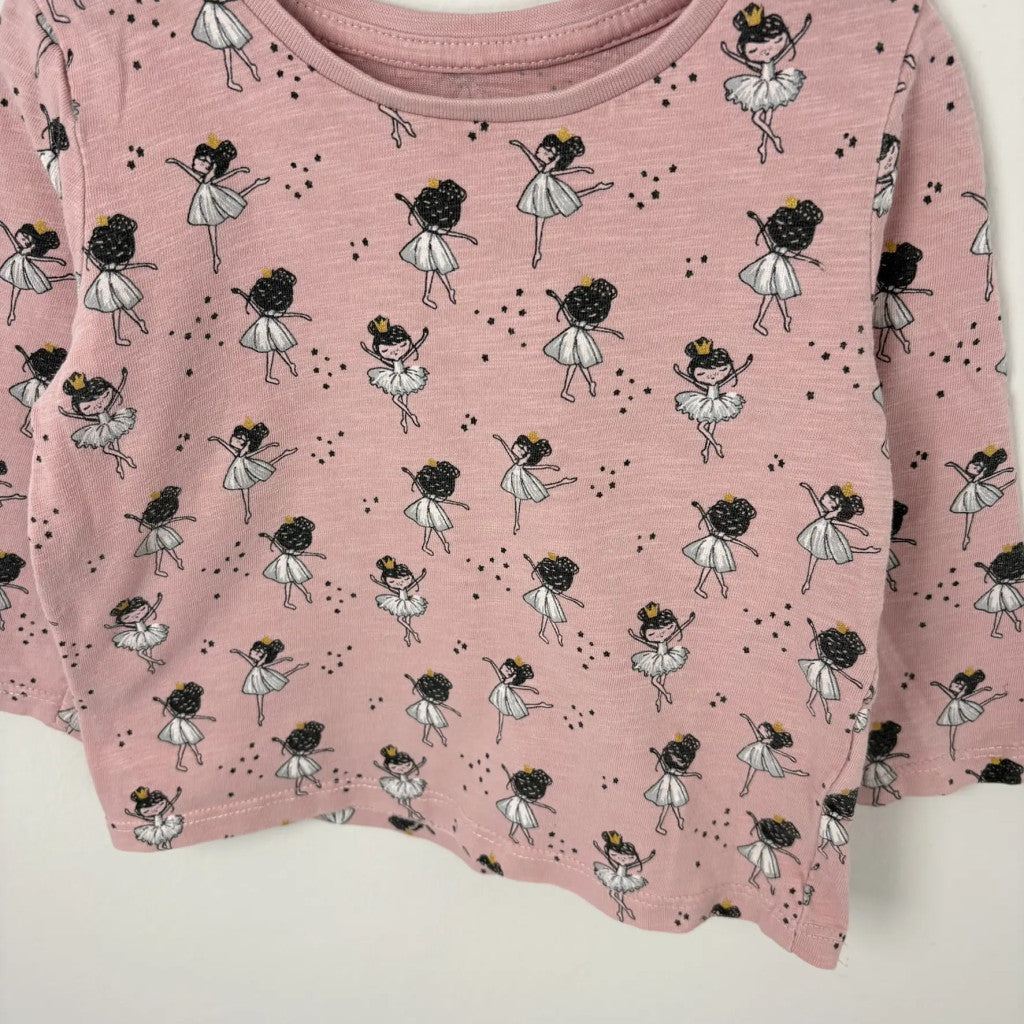 Matalan balerina mintás hosszú ujjú felső 86
