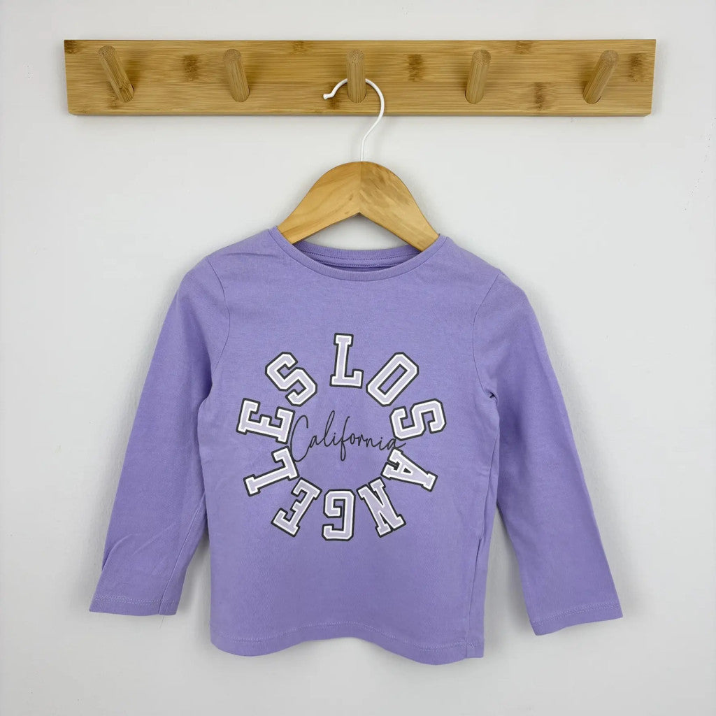 F&F Basics lila feliratos hosszú ujjú 98