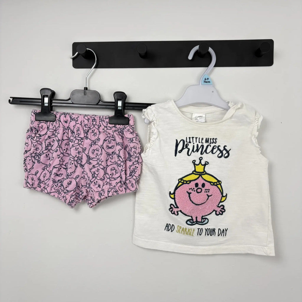 Fehér-rózsaszín Mr. Men and Little Miss mintás szett 74