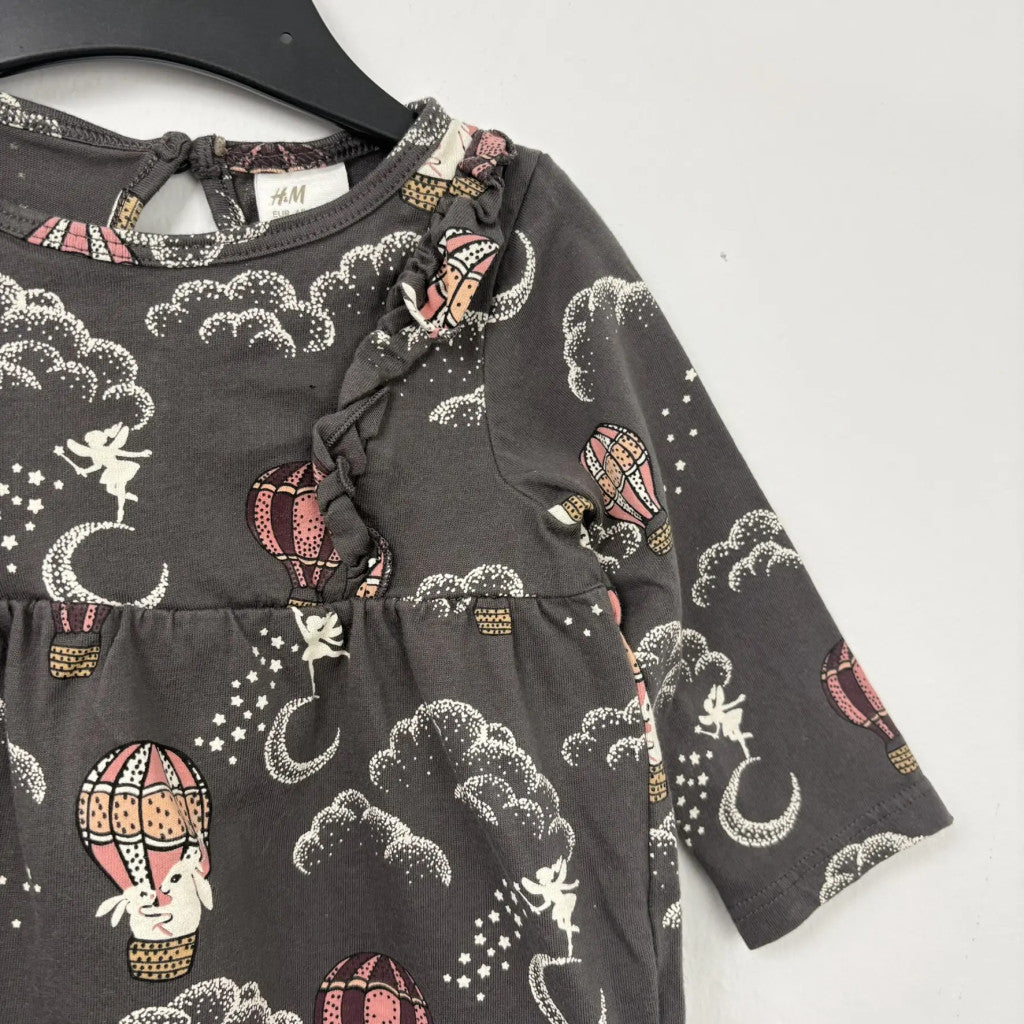 H&M Szürke mintás babaruha (68)