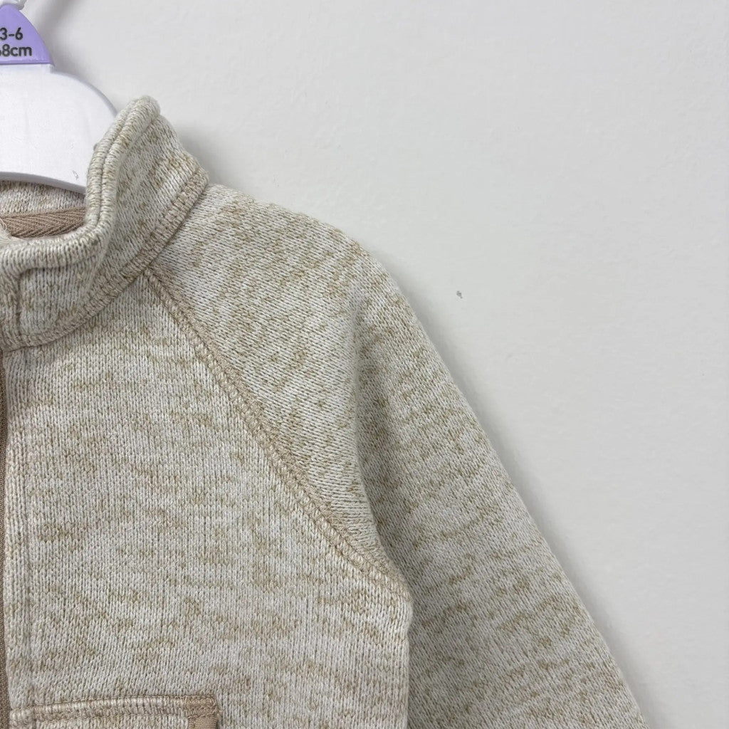 H&M barna-szürke cipzáros pulóver 68