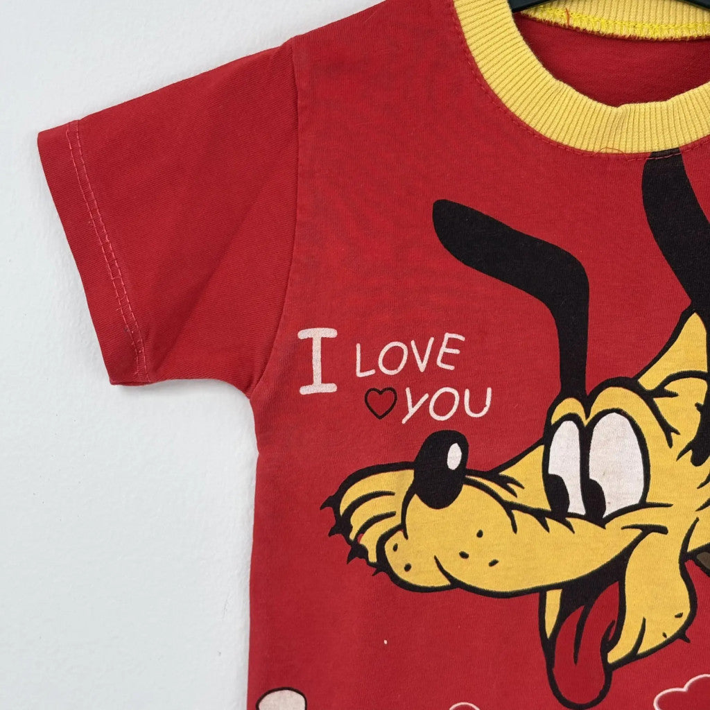 Pepelin piros Plútó mintás póló, fiú (80)