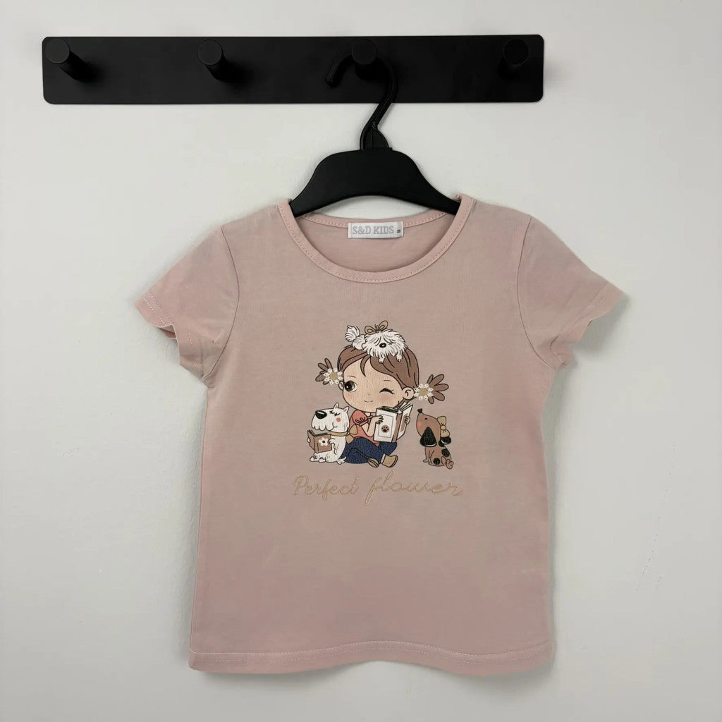 S&D Kids rózsaszín Kislány mintás póló, lány (98)