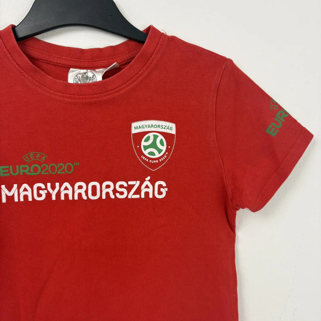 Piros UEFA EURO 2020 Magyarország póló, fiú (122-128)
