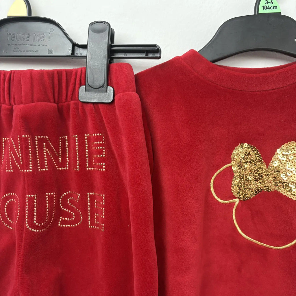 George Piros Minnie egér mintás melegítő együttes, lány (86-92)