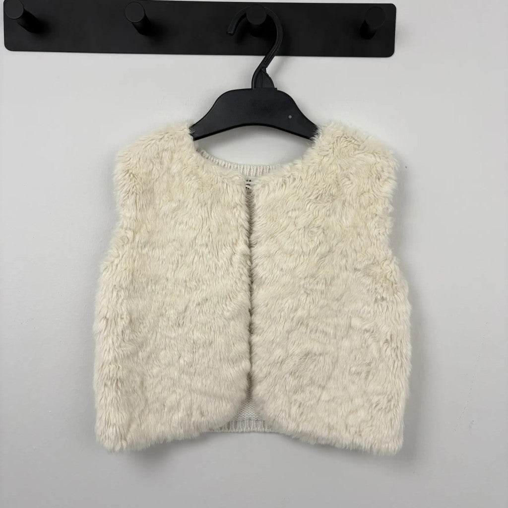 H&M Fehér szőrmés mellény 110-116