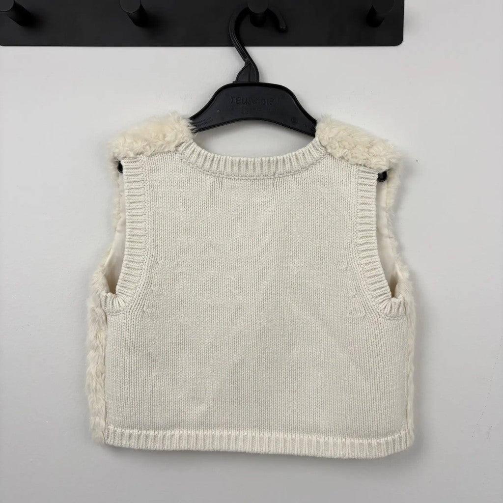 H&M Fehér szőrmés mellény 110-116