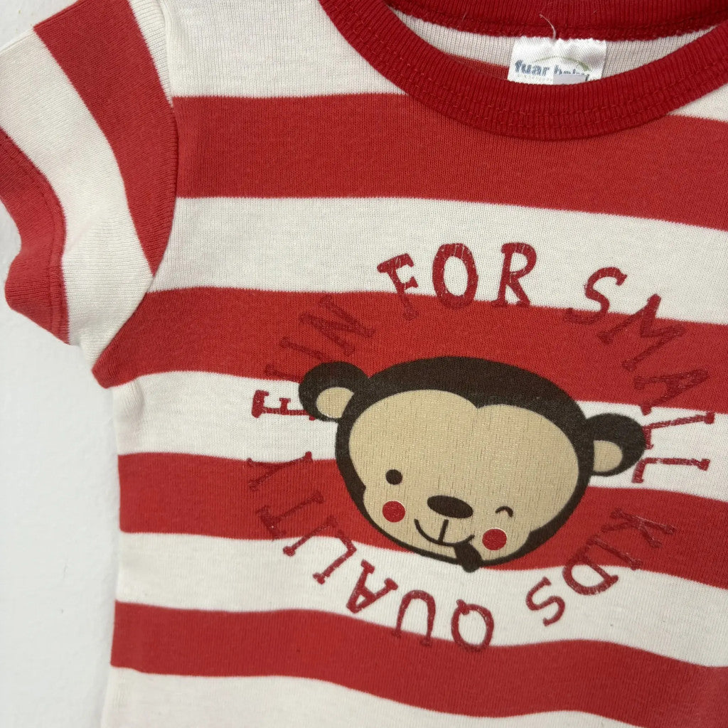 Fuar Baby Csíkos macis body 80