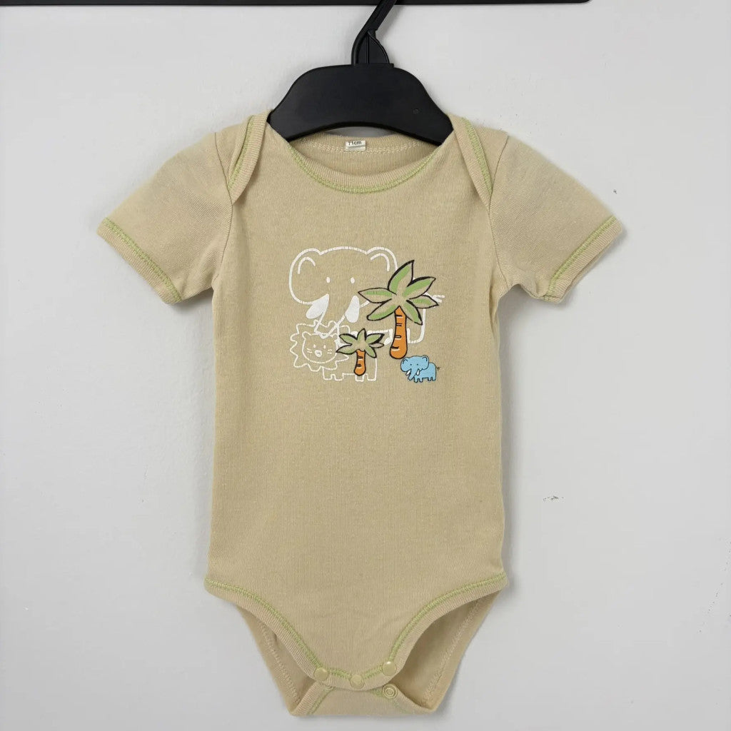 Bézs elefántos rövid ujjú body 74-80