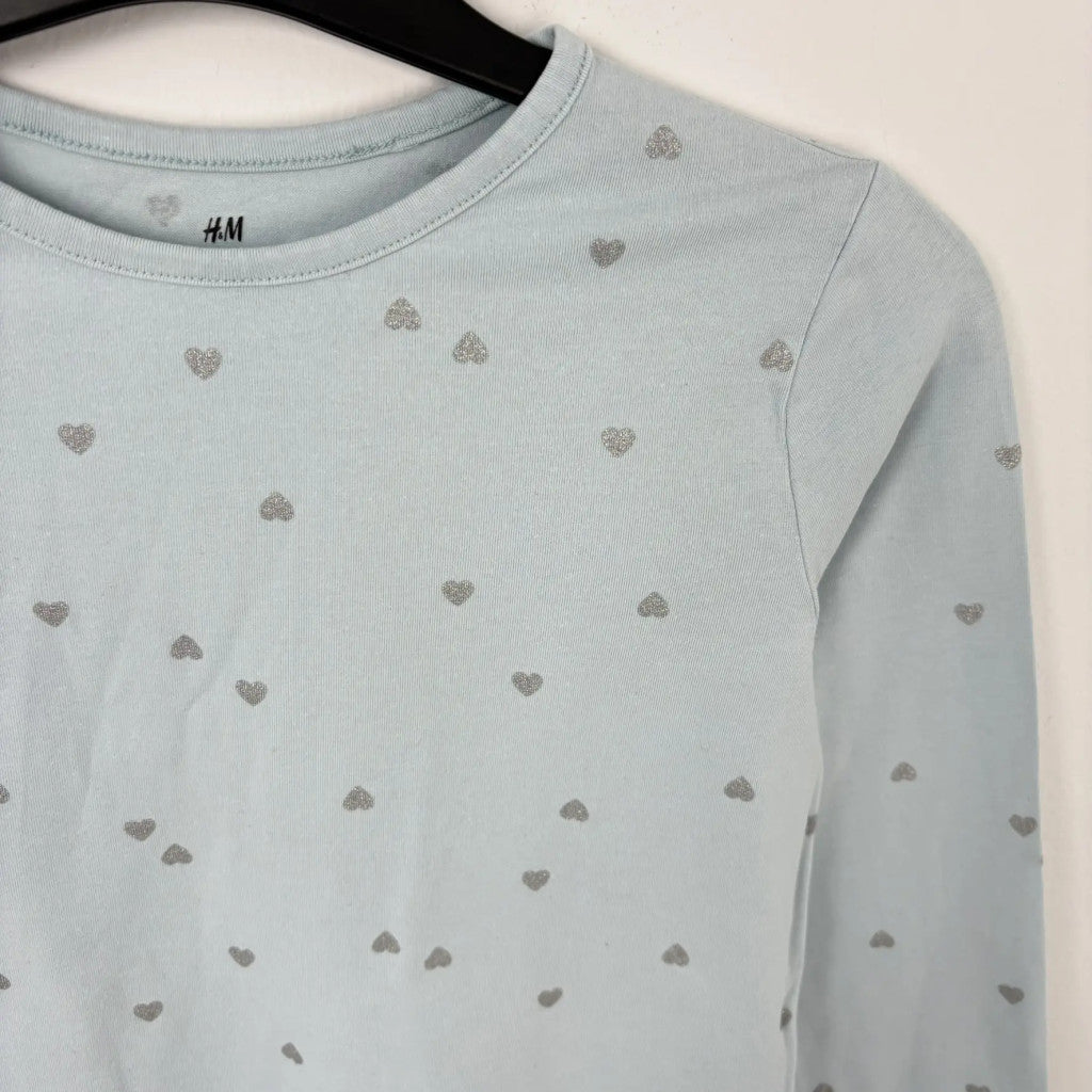 H&M szívecskés hosszú ujjú felső 134-140