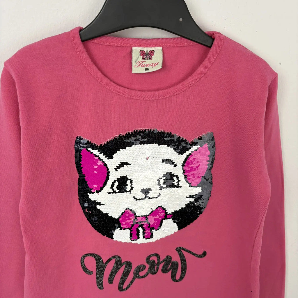 Pink cicás hosszú ujjú felső 116