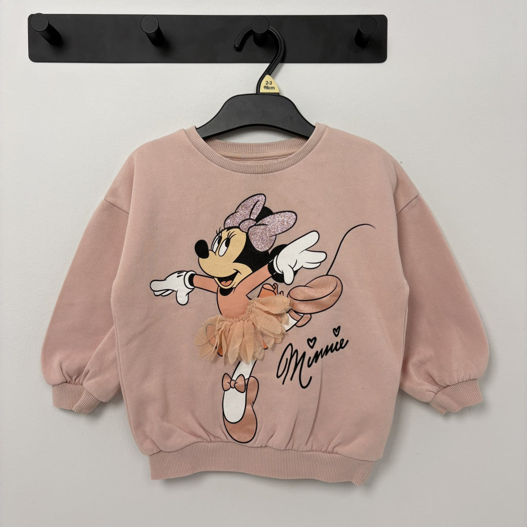 Disney Rózsaszín Minnie egér mintás lány pulóver (92)