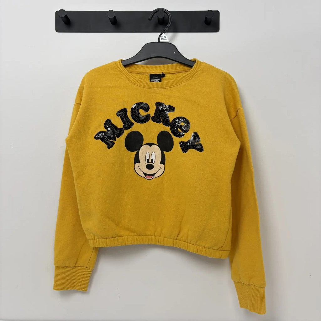 Disney Sárga Mickey egér mintás lány pulóver (134-140)