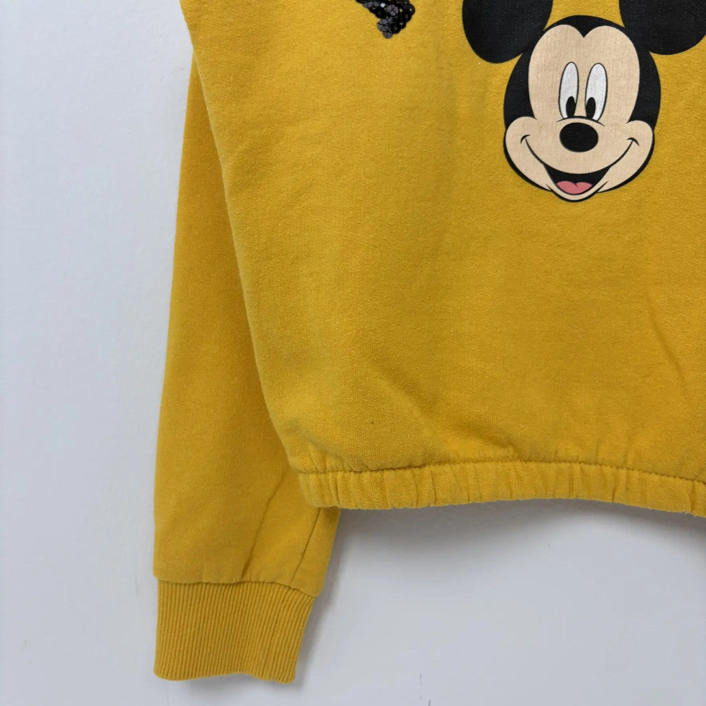 Disney Sárga Mickey egér mintás lány pulóver (134-140)