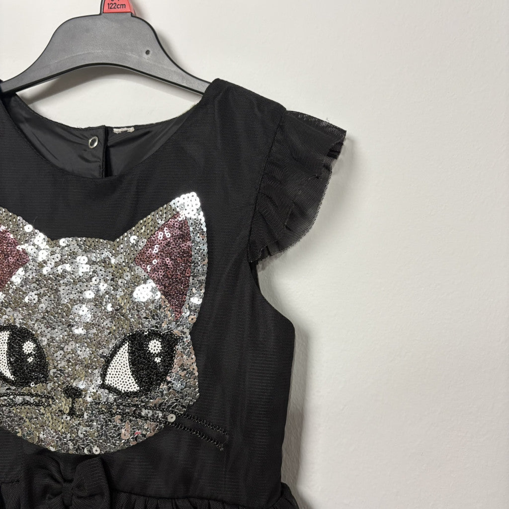 H&M Fekete cicás alkalmi ruha lányoknak (122)