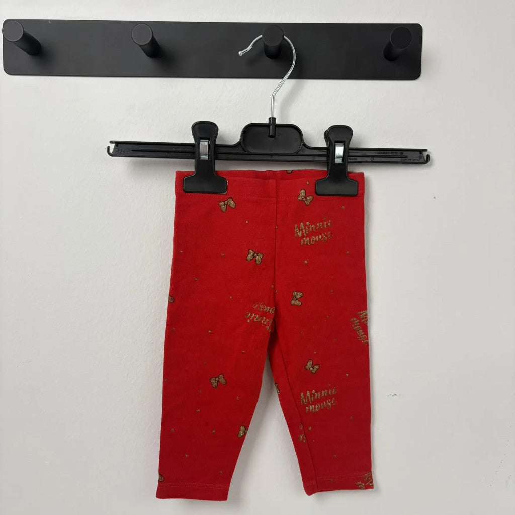 Disney Piros Minnie mouse feliratos lány leggings (68)