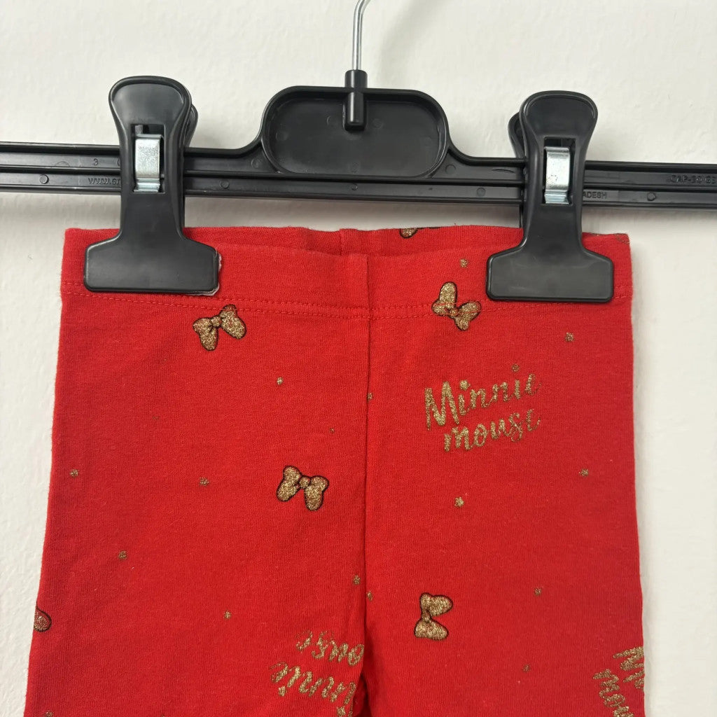 Disney Piros Minnie mouse feliratos lány leggings 68