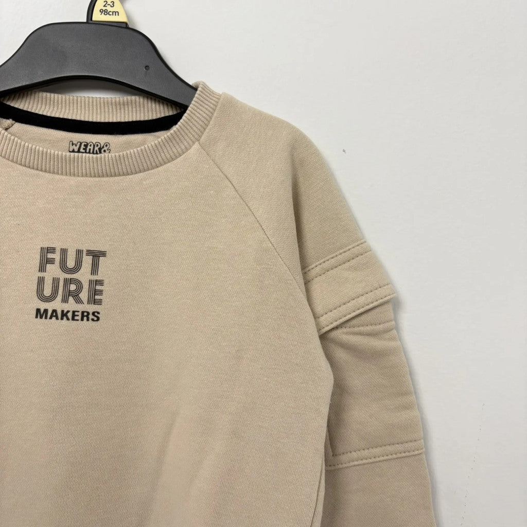 F&F Future feliratos fiú pulóver 98