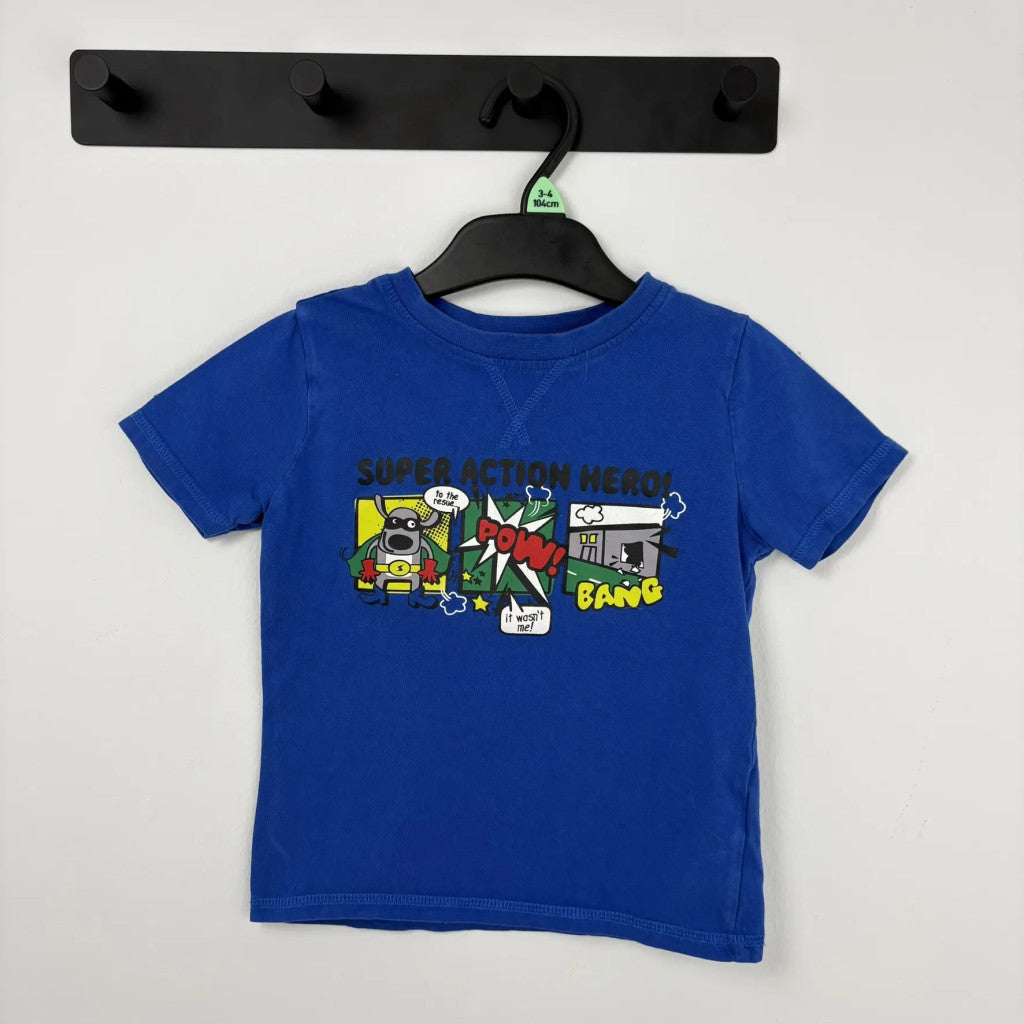 F&F Kék mintás póló 98
