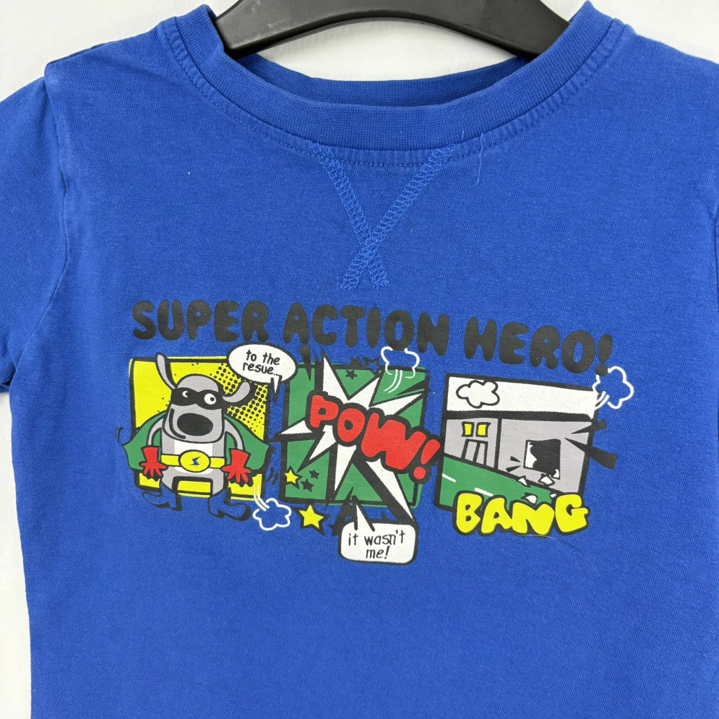 F&F Kék mintás póló 98