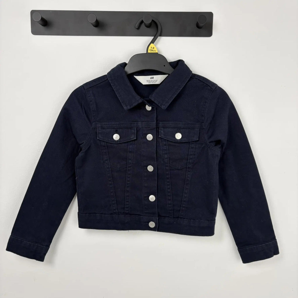 H&M Sötétkék farmerkabát (116)