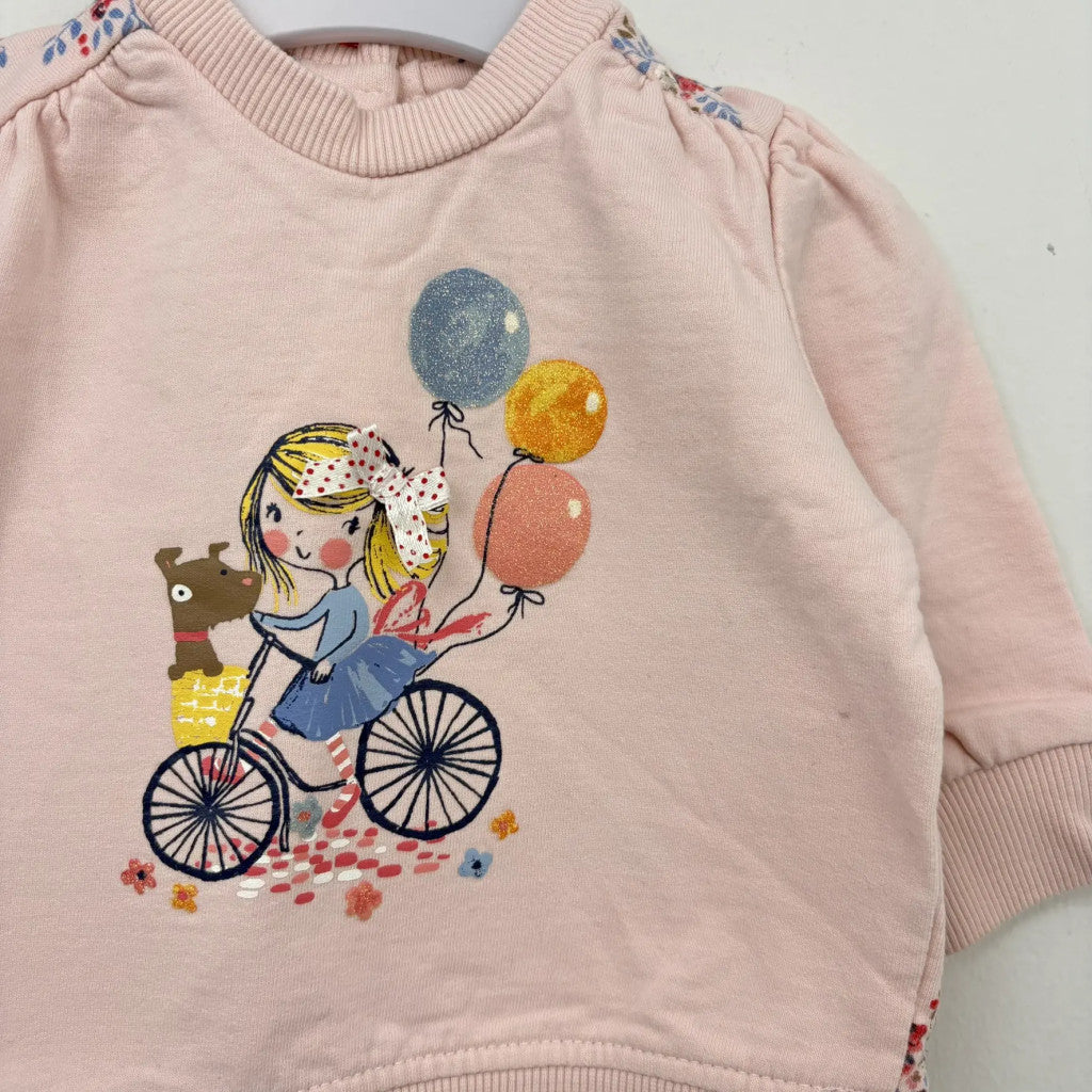 Baby Club Rózsaszín mintás pulóver (62)