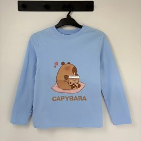 Világoskék Capybara mintás hosszú ujjú felső 146