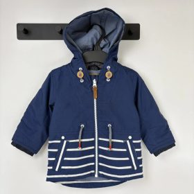 Next sötétkék-csíkos átmeneti kabát 80