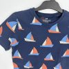 H&M sötétkék mintás póló 134-140