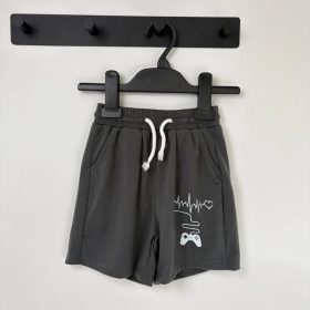 Szürke gamer mintás rövidnadrág 110-116